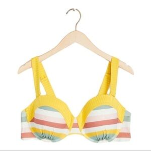 NWT Addition Ellle Yellow stripe Bikini Top in Primrose    Yellow